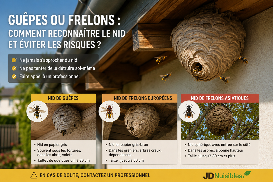 Guêpes ou frelons : comment reconnaître le nid et éviter les risques ?